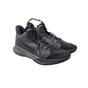 Nike Men's Size 9‎ US Precision III NBK Triple Black Mid Athletic Sneakers Shoes